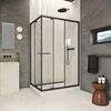 Душевой уголок Vegas-glass ZP+ZPV Inside 150*100 02M 01 стекло прозрачное, профиль черный матовый, 150х100 см