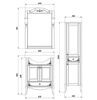 Комплект мебели ASB-Woodline Салерно 65 цвет белый / патина серебро (зеркало, тумба, раковина)