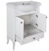 Комплект мебели ASB-Woodline Салерно 65 цвет белый / патина серебро (зеркало, тумба, раковина)