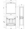 Комплект мебели ASB-Woodline Салерно 80 цвет орех (зеркало, тумба, раковина)