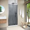 Душевая дверь Vegas Glass E2P NOVO h2000 70 11 07 профиль оружейная сталь, стекло графит. Размер регулировки 77,5-82,5 см