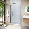 Душевая дверь Vegas Glass EP-F-2 NOVO h2000 110 11 Moru R профиль оружейная сталь, стекло Moru. Размер регулировки 107-112 см