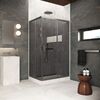 Душевой уголок Vegas Glass ZA-F Protec 90*80 11 07  профиль оружейная сталь, стекло графит