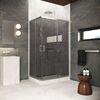 Душевой уголок Vegas Glass ZA-F Protec 110*90 04 07  профиль никель, стекло графит