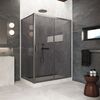 Душевой уголок Vegas Glass ZP+ZPV Protec 125*90 11 07  профиль оружейная сталь, стекло графит