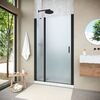 Душевая дверь в нишу Vegas Glass EP-F-1 NOVO 115 02М 10 L профиль черный матовый, стекло сатин. Размер регулировки 113,5-118,5 см.