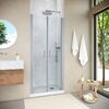 Душевая дверь в нишу Vegas Glass E2P NOVO 75 07 01 профиль матовый хром, стекло прозрачное. Размер регулировки 72,5-77,5 см.