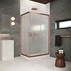 Душевой уголок Vegas Glass 90х70 см, ZA-F Protec 90*70 12 10  профиль медь , стекло сатин