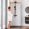 Душевая перегородка 110х195см, AM.PM X-Joy W94WI-110-F1-BTE стекло прозрачное, профиль черный матовый