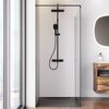 Душевая перегородка 120х200см, AM.PM Func W84WI-120-F1-BTE стекло прозрачное, профиль черный матовый