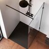 Душевая перегородка 90х195см, AM.PM X-Joy W94WI-90-F1-BTE стекло прозрачное, профиль черный матовый